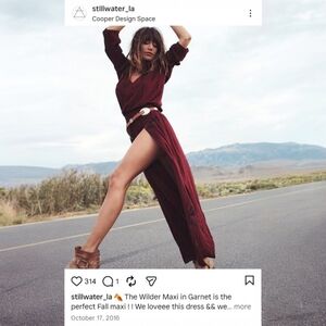 Stillwater the Wilder Maxi Dress in Garnet Size Small